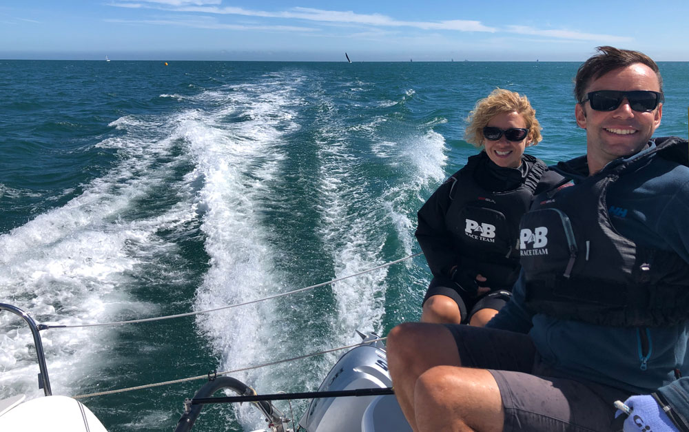 Dragonfly 28 trimaran racing in RORC Race the Wight