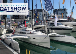 Dragonfly 28 at South Coast Boat Show